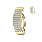 Cherry Diva Belly Button Ring Gold 14 Gauge Hinged Crystal Paved Belly Button Ring