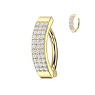 Cherry Diva Belly Button Ring Gold 14 Gauge Surgical Steel Hinged Crystal Lined Belly Button Ring