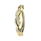 Cherry Diva Belly Button Ring Gold 14 Gauge Surgical Steel Hinged Crystal Twist Belly Button Ring