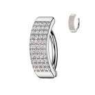 Cherry Diva Belly Button Ring Silver 14 Gauge Hinged Crystal Paved Belly Button Ring