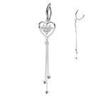 Cherry Diva Belly Button Ring Silver 14 Gauge Surgical Steel Dangling Heart Belly Button Ring