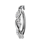 Cherry Diva Belly Button Ring Silver 14 Gauge Surgical Steel Hinged Crystal Twist Belly Button Ring
