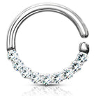 Cherry Diva Bendable Hoop Ring 16 Gauge Half Crystal Hoop Ring For Nose & Ear