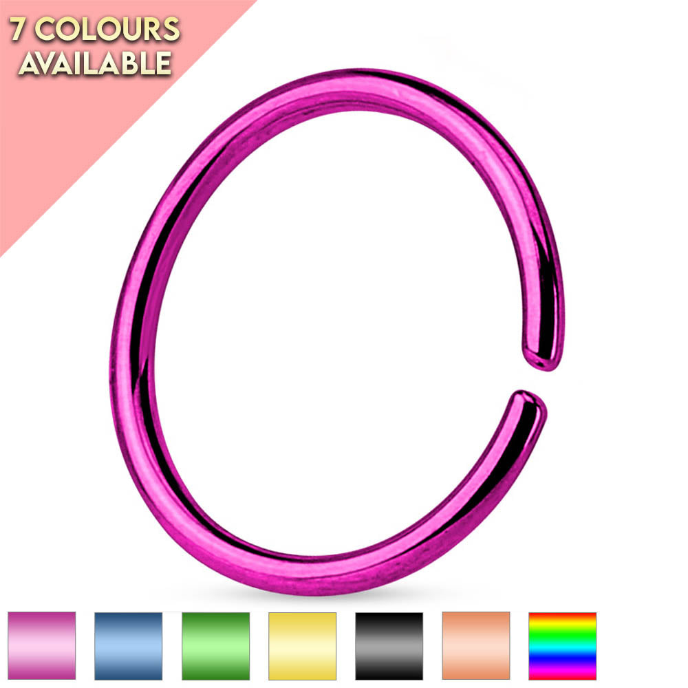 16 Gauge Titanium Anodized Colourful Bendable Hoop Rings
