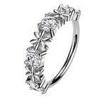 Cherry Diva Bendable Hoop Ring 20 Gauge Crystal Daisy Hoop For Nose & Ear