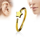 Cherry Diva Bendable Hoop Ring GOLD 20 Gauge Dainty Star Bendable Hoop Ring for Nose & Ear