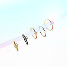 Cherry Diva Bendable Hoop Ring 20 Gauge Dainty Star Bendable Hoop Ring for Nose & Ear