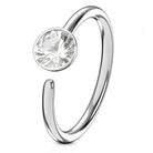 Cherry Diva Bendable Hoop Ring 20 Gauge Hypoallergenic Crystal Bendable Hoop