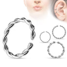 Cherry Diva Bendable Hoop Ring 20 Gauge Hypoallergenic Surgical Steel Twisted Hoop For Nose & Ear