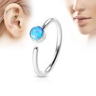 Cherry Diva Bendable Hoop Ring Blue 20 Gauge Hypoallergenic Opal Hoop for Nose & Ear