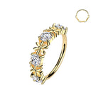 Cherry Diva Bendable Hoop Ring Gold 20 Gauge Crystal Daisy Hoop For Nose & Ear