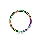 Cherry Diva Bendable Hoop Ring Rainbow / 6MM 20 Gauge Hypoallergenic Colourful Titanium Bendable Hoop