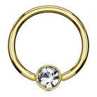 Cherry Diva Captive Ring 16 Gauge Crystal Set PVD Captive Ring