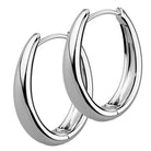 Cherry Diva Earrings 18 Gauge Silver Hypoallergenic Hinged Oval Hoop Earrings