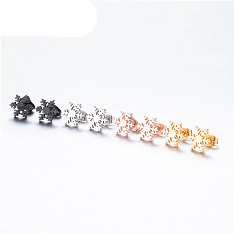 20 Gauge Golden Snowflake Stud Earrings