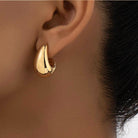 20 Gauge Golden Teardrop Studs Earrings