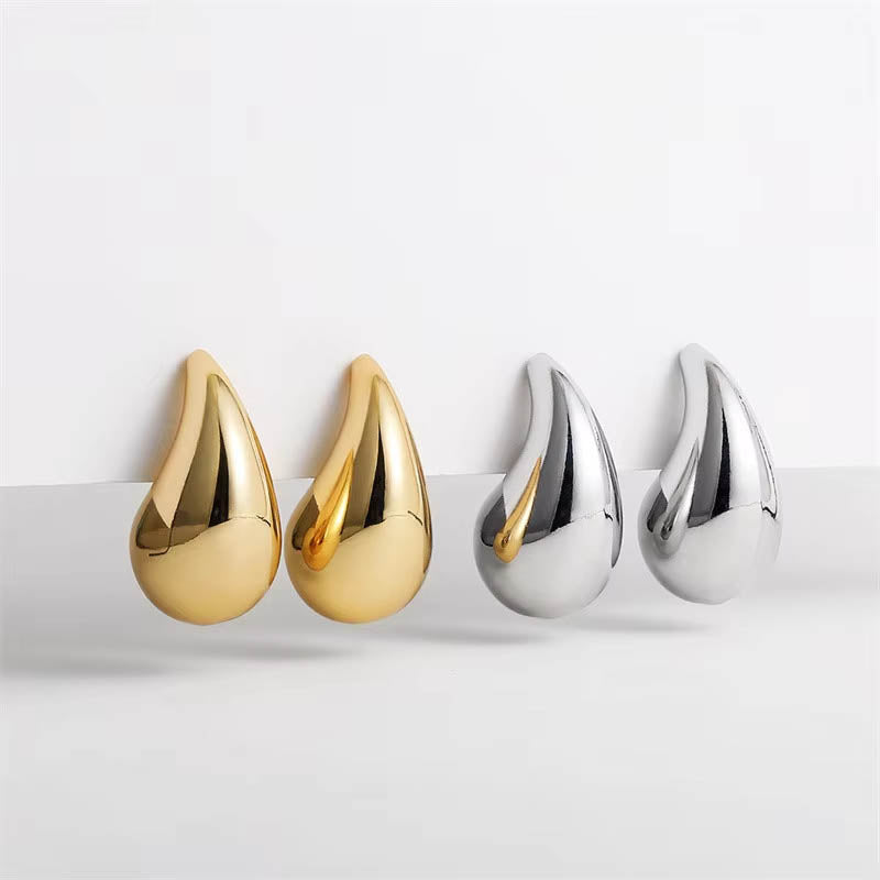 Cherry Diva Earrings 20 Gauge Golden Teardrop Studs Earrings