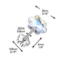 Cherry Diva Earrings 20 Gauge Hypoallergenic Crystal Flower Stud Earrings