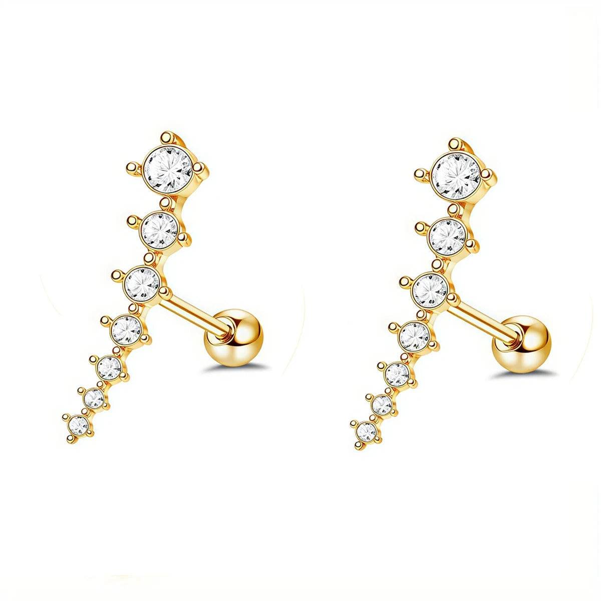 Cherry Diva Earrings 20 Gauge Hypoallergenic Golden Crystal Lined Earrings