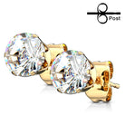 Cherry Diva Earrings 20 Gauge Hypoallergenic Golden Crystal Stud Earrings