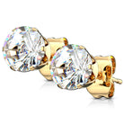 Cherry Diva Earrings 20 Gauge Hypoallergenic Golden Crystal Stud Earrings