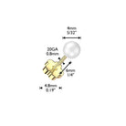 Cherry Diva Earrings 20 Gauge Hypoallergenic Pearl Stud Earrings