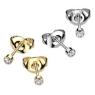 Cherry Diva Earrings 20 Gauge Implant Grade Titanium Crystal Stud Earrings