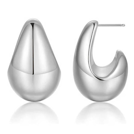 Silver teardrop stud earrings sales