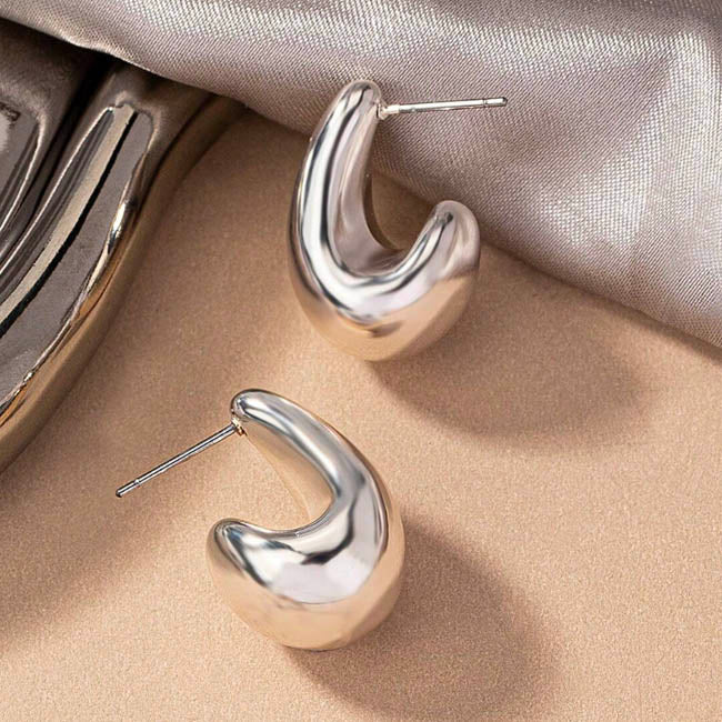 Cherry Diva Earrings 20 Gauge Silver Teardrop Studs Earrings