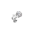 Cherry Diva Earrings 20 Gauge Stainless Steel Faceted Crystal Stud Earrings - Silver