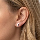 Cherry Diva Earrings 20 Gauge Titanium Moon Shaped Stud Earrings