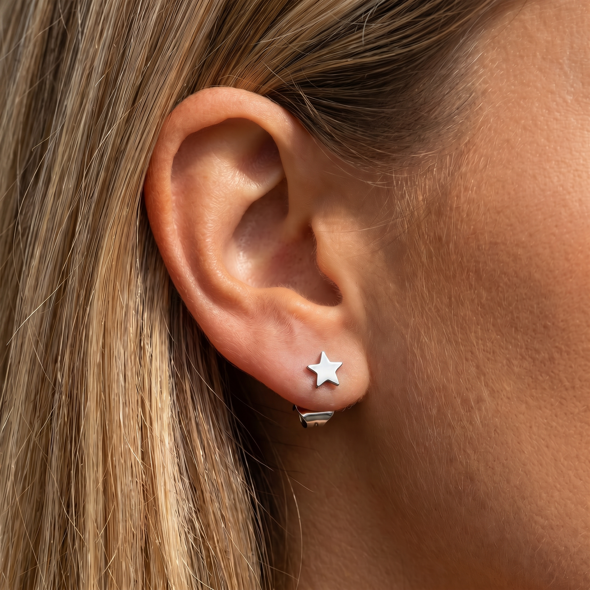 Cherry Diva Earrings 20 Gauge Titanium Star Shaped Stud Earrings