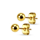 Cherry Diva Earrings Gold 20 Gauge Hypoallergenic Metallic Ball Stud Earrings