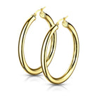 Cherry Diva Earrings Gold Hypoallergenic Chunky Hinged Hoop Earrings