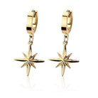 Cherry Diva Earrings Gold Hypoallergenic Dangling Star Huggie Hoop Earrings