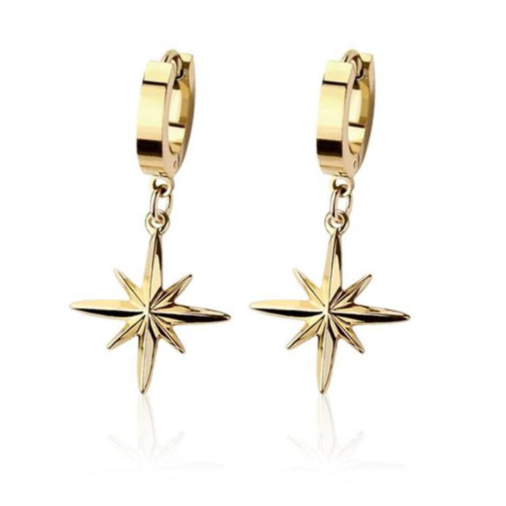 Cherry Diva Earrings Gold Hypoallergenic Dangling Star Huggie Hoop Earrings