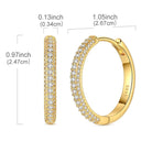 Cherry Diva Earrings Gold Plated Sterling Silver Crystal Hoop Earrings