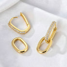 Cherry Diva Earrings Gold Plated Sterling Silver Dangling Crystal Hoop Earrings