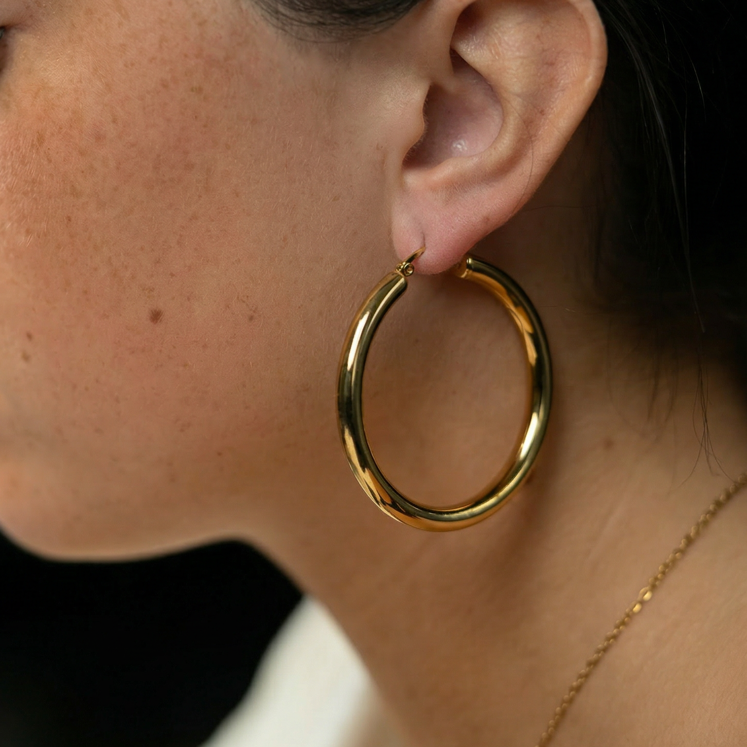 Cherry Diva Earrings Hypoallergenic Chunky Hinged Hoop Earrings