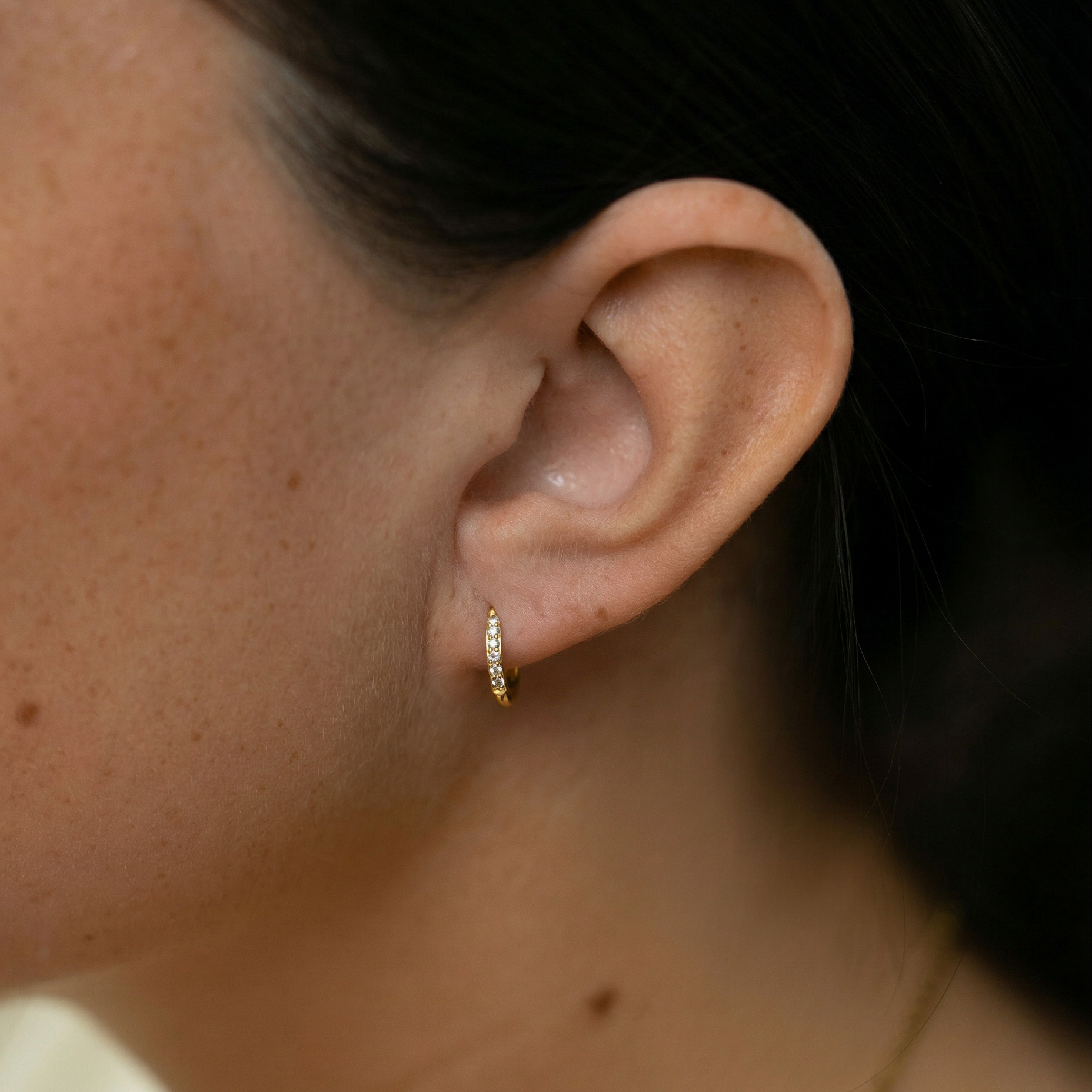 Cherry Diva Earrings Hypoallergenic Crystal Lined Hinged Hoop Earrings