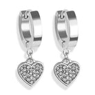 Cherry Diva Earrings Hypoallergenic Dangling Crystal Heart Huggie Hoop Earrings