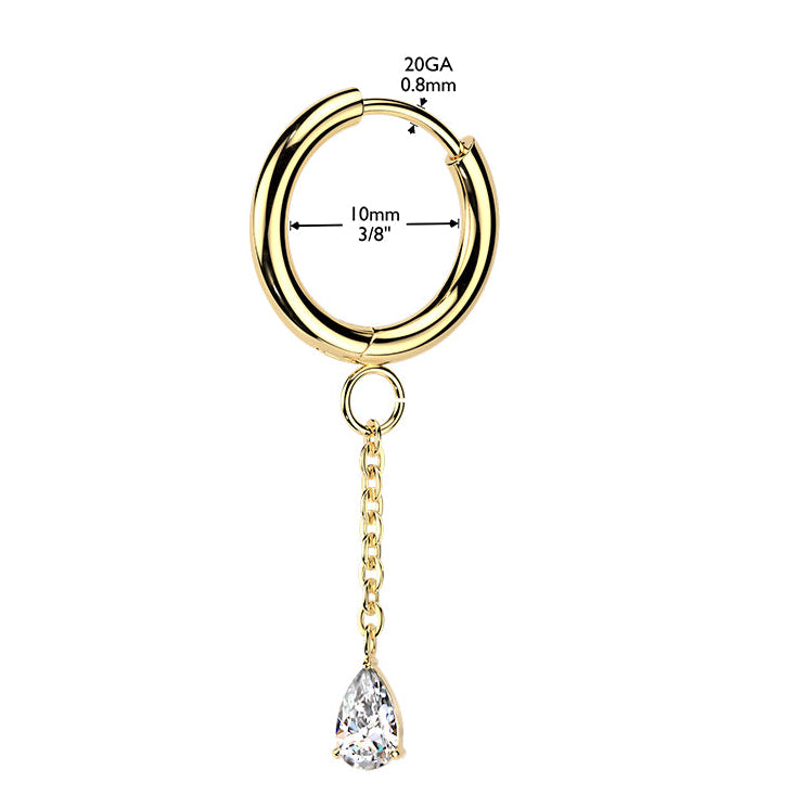 Cherry Diva Earrings Hypoallergenic Dangling Crystal Teardrop Huggie Hoop Earrings