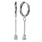 Cherry Diva Earrings Hypoallergenic Dangling Crystal Teardrop Huggie Hoop Earrings
