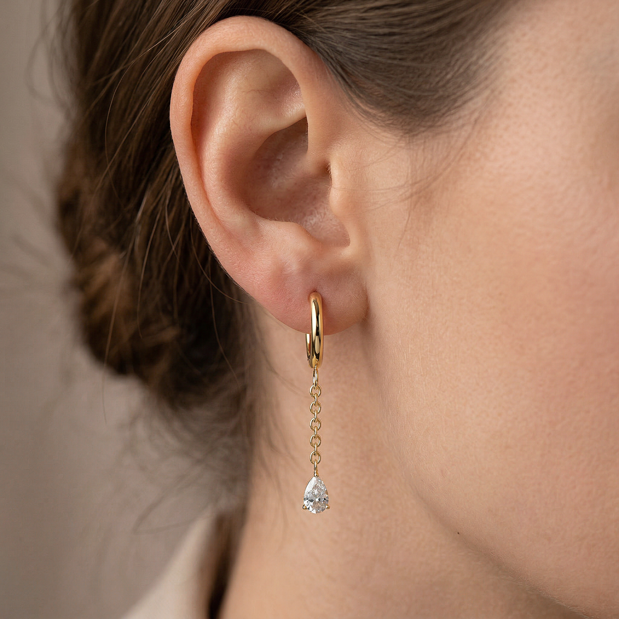 Cherry Diva Earrings Hypoallergenic Dangling Crystal Teardrop Huggie Hoop Earrings