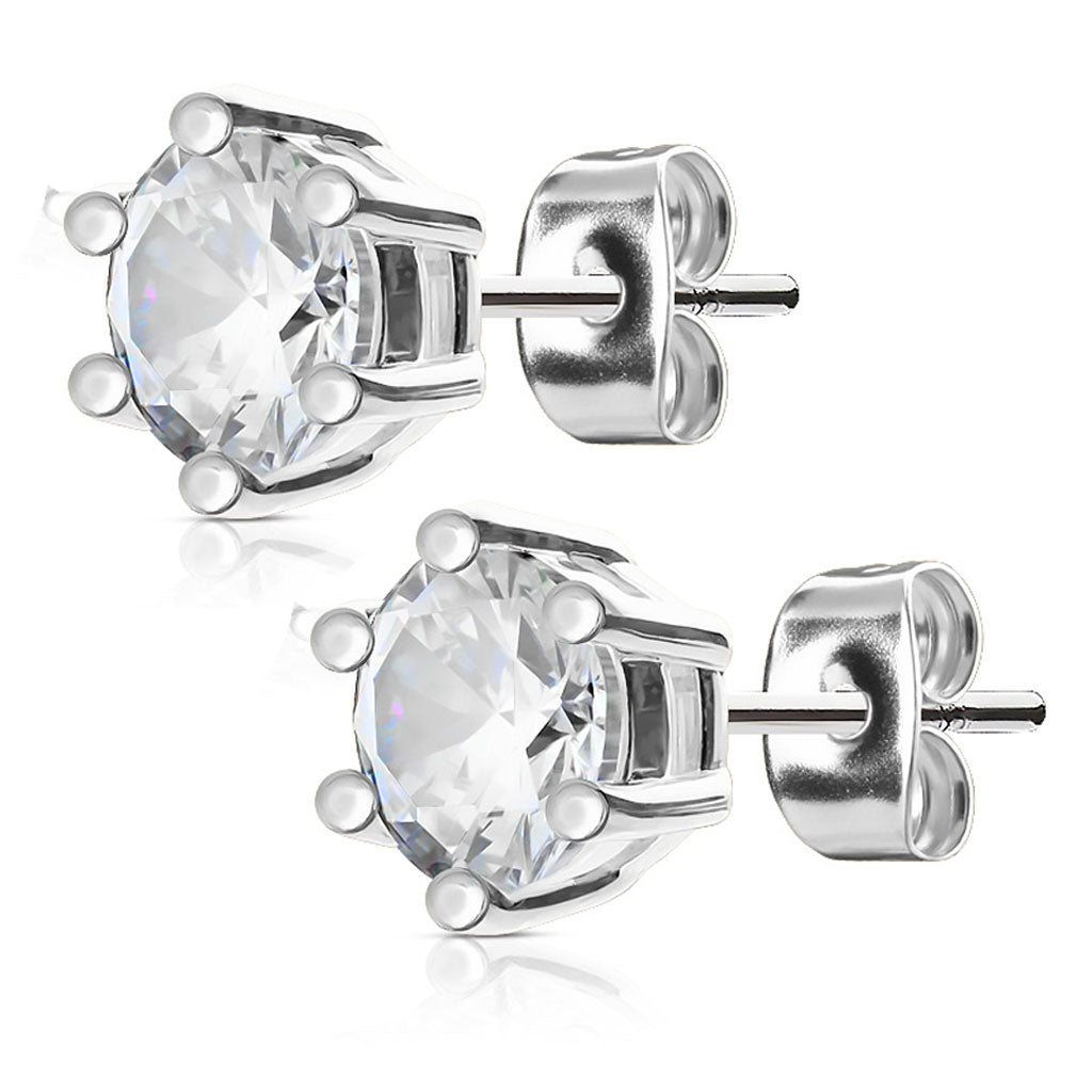 Cherry Diva Earrings Hypoallergenic Prong Set Crystal Stud Earrings