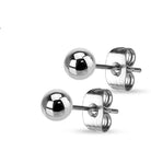 Cherry Diva Earrings Silver 20 Gauge Hypoallergenic Metallic Ball Stud Earrings
