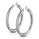 Cherry Diva Earrings Silver Hypoallergenic Chunky Hinged Hoop Earrings
