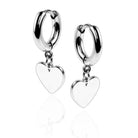 Cherry Diva Earrings Silver Hypoallergenic Dangling Heart Huggie Hoop Earrings