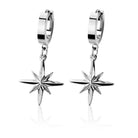 Cherry Diva Earrings Silver Hypoallergenic Dangling Star Huggie Hoop Earrings