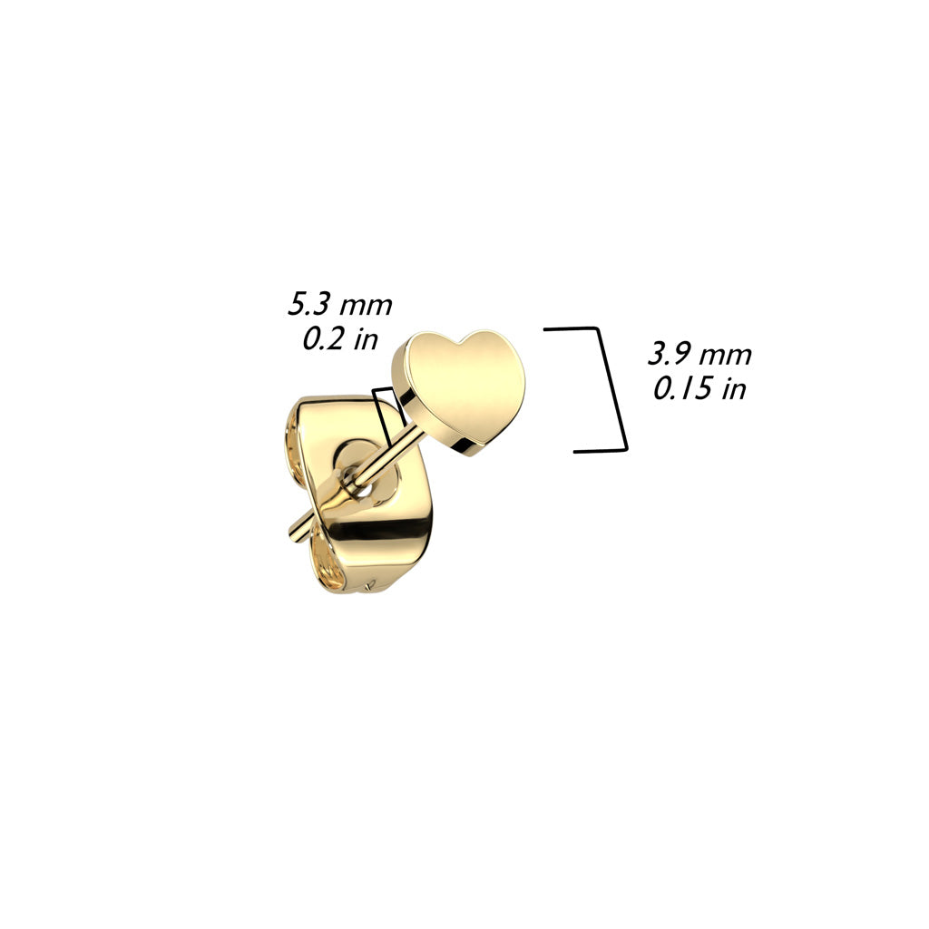 Silver Titanium Heart Stud Earrings